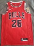 NBA 26 Korver Chicago Bulls Maillot Rouge